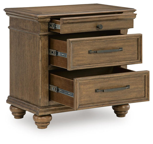 Waynely - Three Drawer Night Stand - Medium Brown