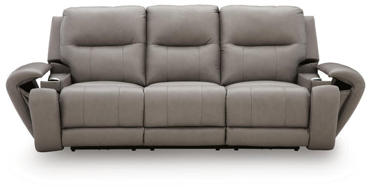 Trendsetter - Power Reclining Sofa With Audio Seating - Ash