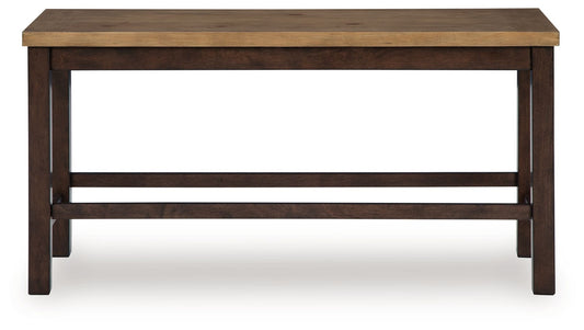 Anixburg - Double Counter Height Bench - Light Brown / Dark Brown