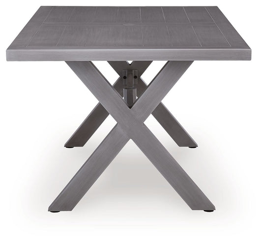 Dillon Beach - Rectangular Dining Table With Umbrella Option - Gray