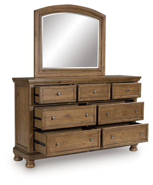 Vandenmore - Dresser And Mirror - Medium Brown