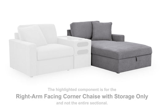 Modmax - RAF Corner Chaise With Storage - Granite