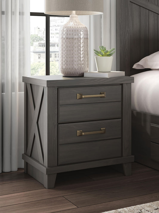 Brazen Valley - Two Drawer Night Stand - Dark Brown