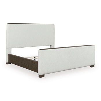 Darimore - King/California King Upholstered Panel Footboard With Slats - Burnished Brown