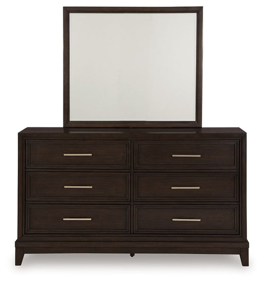Neymorton - Dresser And Mirror - Dark Grayish Brown