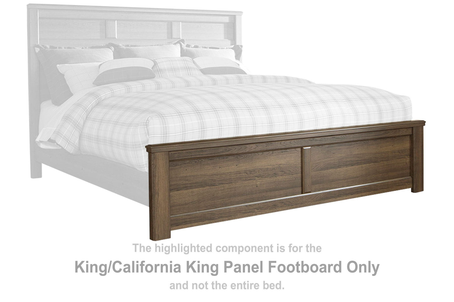 Juararo - King/Cal King Panel Footboard - Dark Brown