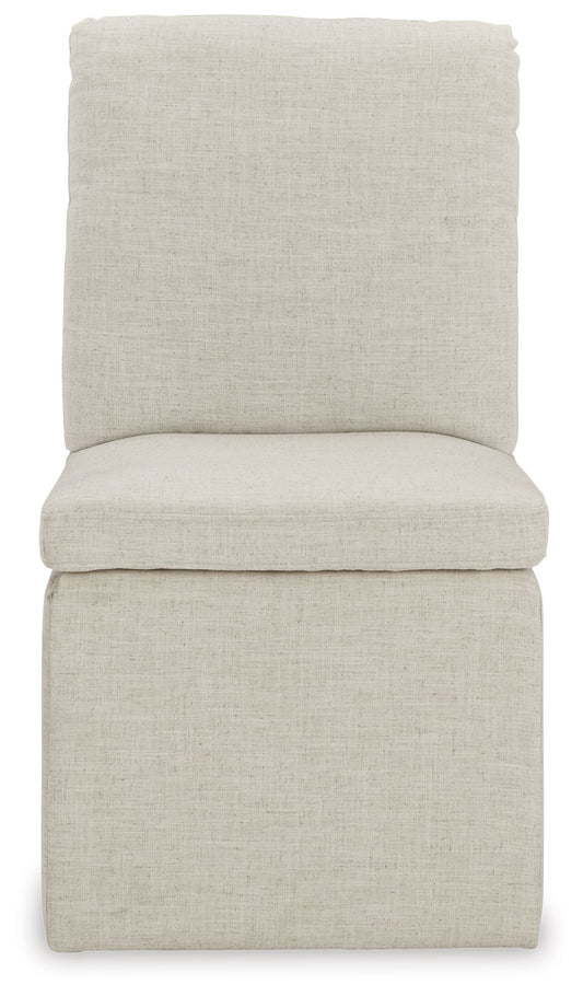 Krystanza - 9 Pc. - Dining Room Table, 8 Oatmeal Side Chairs - Weathered Gray