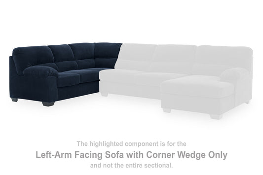 SimpleJoy - LAF Sofa With Corner Wedge - Navy