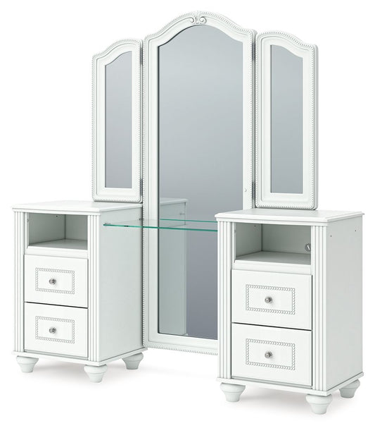 Maylilly - Vanity With Mirror - White