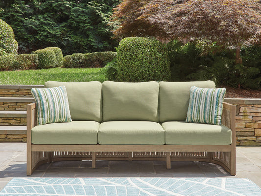 Vision Lane - Sofa With Cushion - Beige / Green