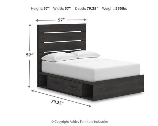 Delmorta - Panel Bed With Storage
