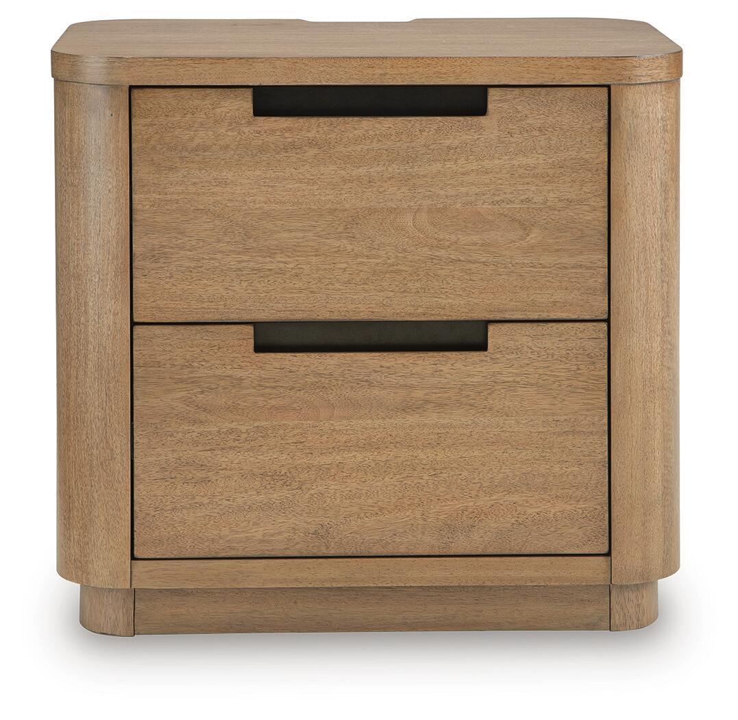Cladian - Two Drawer Night Stand - Light Brown