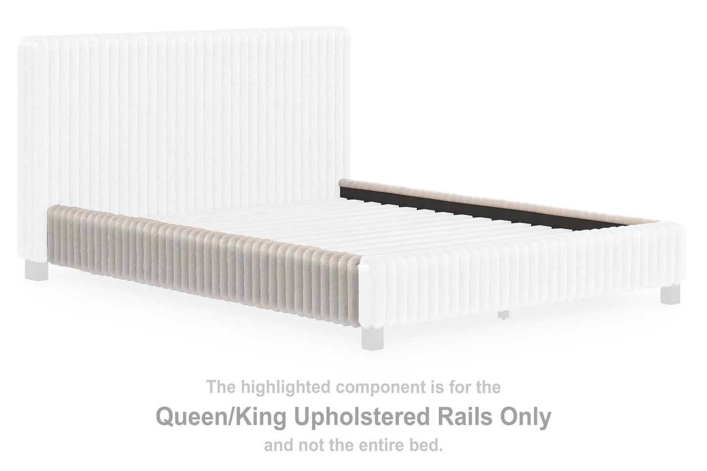 Birmonton - Queen / King Upholstered Rails - Gray