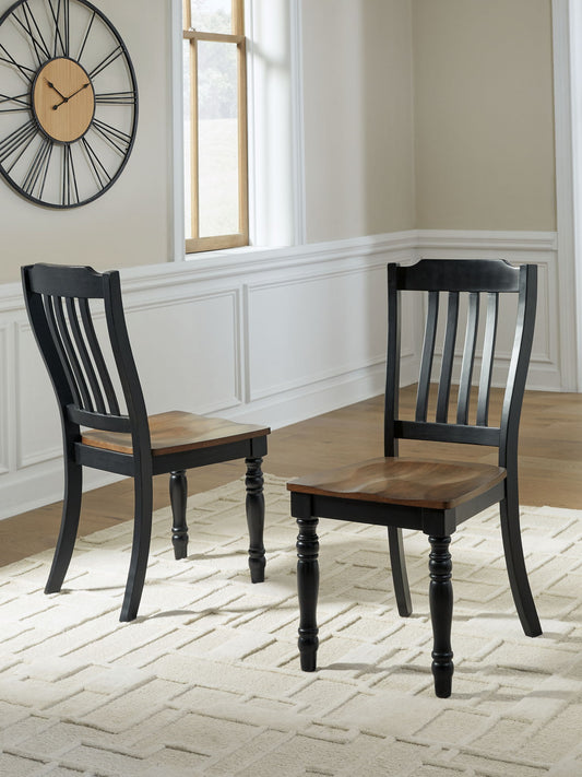 Loganeer - Dining Room Side Chair (Set of 2) - Black / Brown
