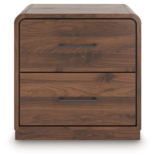 Hollinaze - Two Drawer Night Stand - Walnut Brown