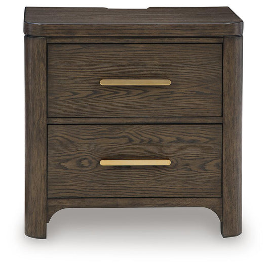 Darimore - Two Drawer Night Stand - Burnished Brown
