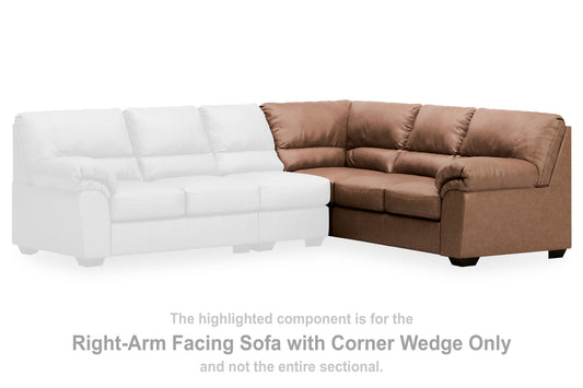Whitlock - RAF Sofa With Corner Wedge - Caramel
