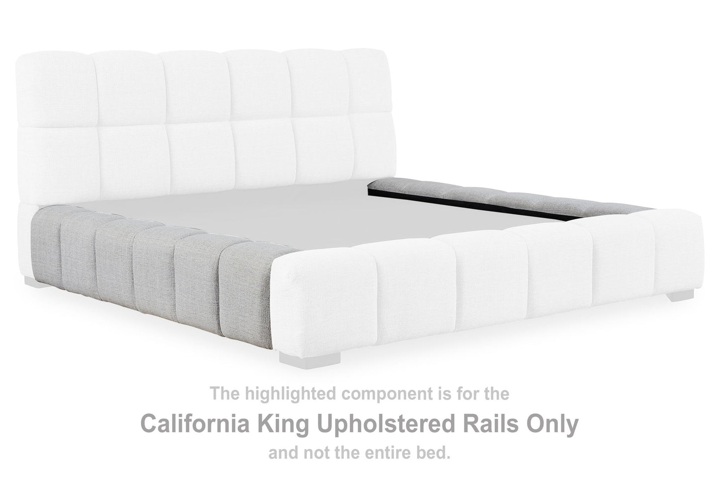 Jesstean - California King Upholstered Rails - Light Gray