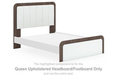 Mazilar - Queen Upholstered Headboard/Footboard - Brown / White