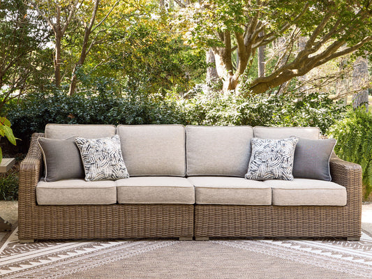 Revare Beach - RAF/LAF Loveseat With Cushion (Set of 2) - Beige