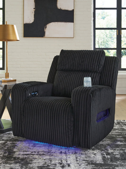 TwinBrooke - Power Recliner With Adj Headrest - Black