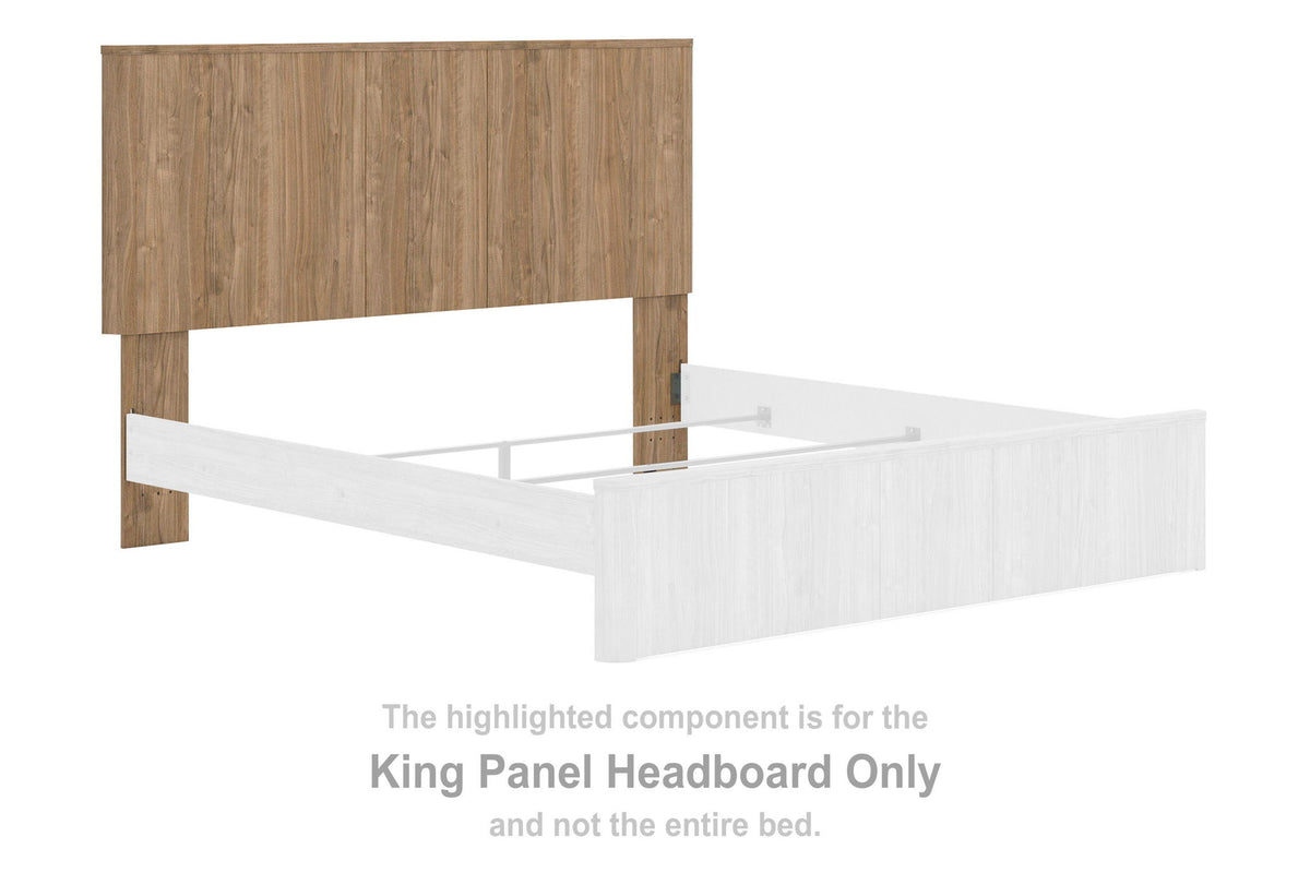 Dovander - King Panel Headboard - Warm Natural Brown