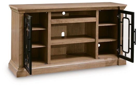 Wittenmyer - XL TV Stand With Fireplace Option - Natural / Black