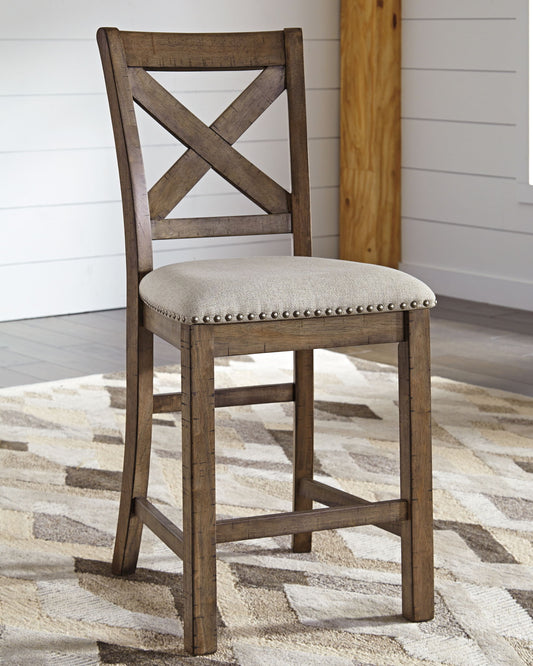 Moriville - Upholstered Barstool (Set of 2) - Beige