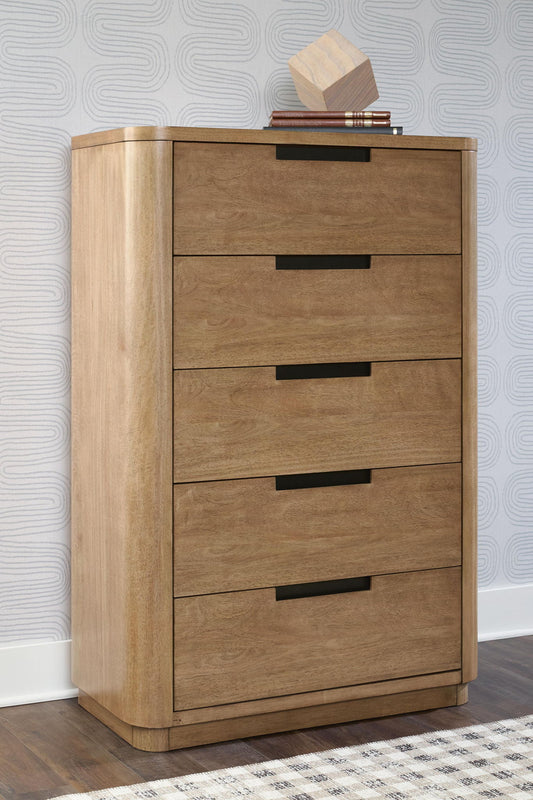 Cladian - Five Drawer Chest - Light Brown