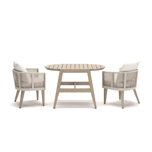 Crescent View - Chairs With Cushion / Table Set (Set of 3) - Beige