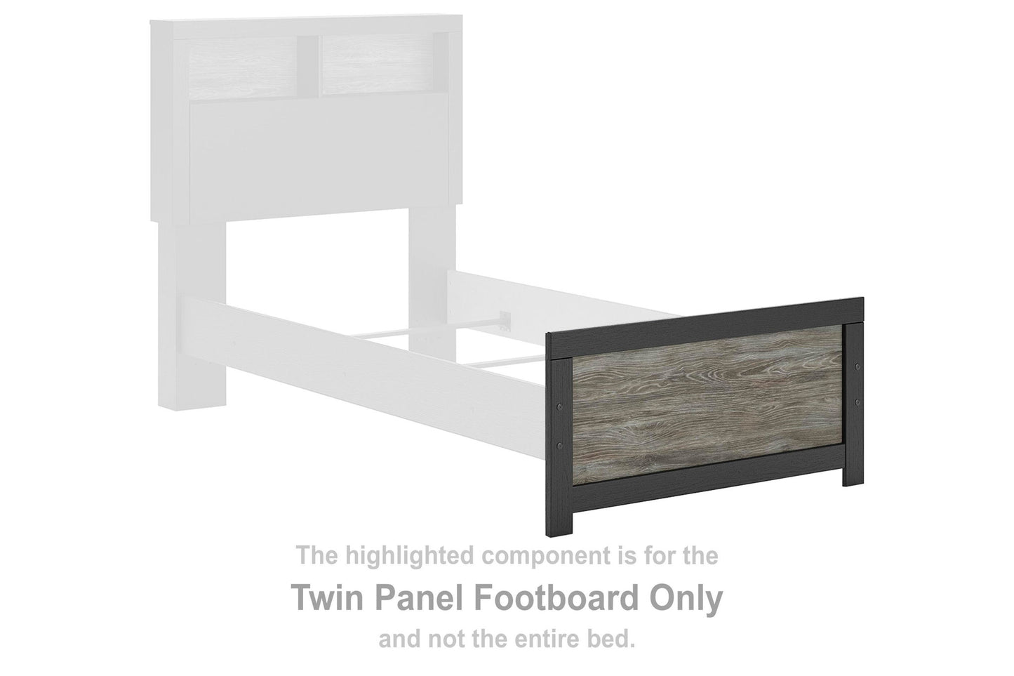 Jonnifer - Twin Panel Footboard - Black / Gray