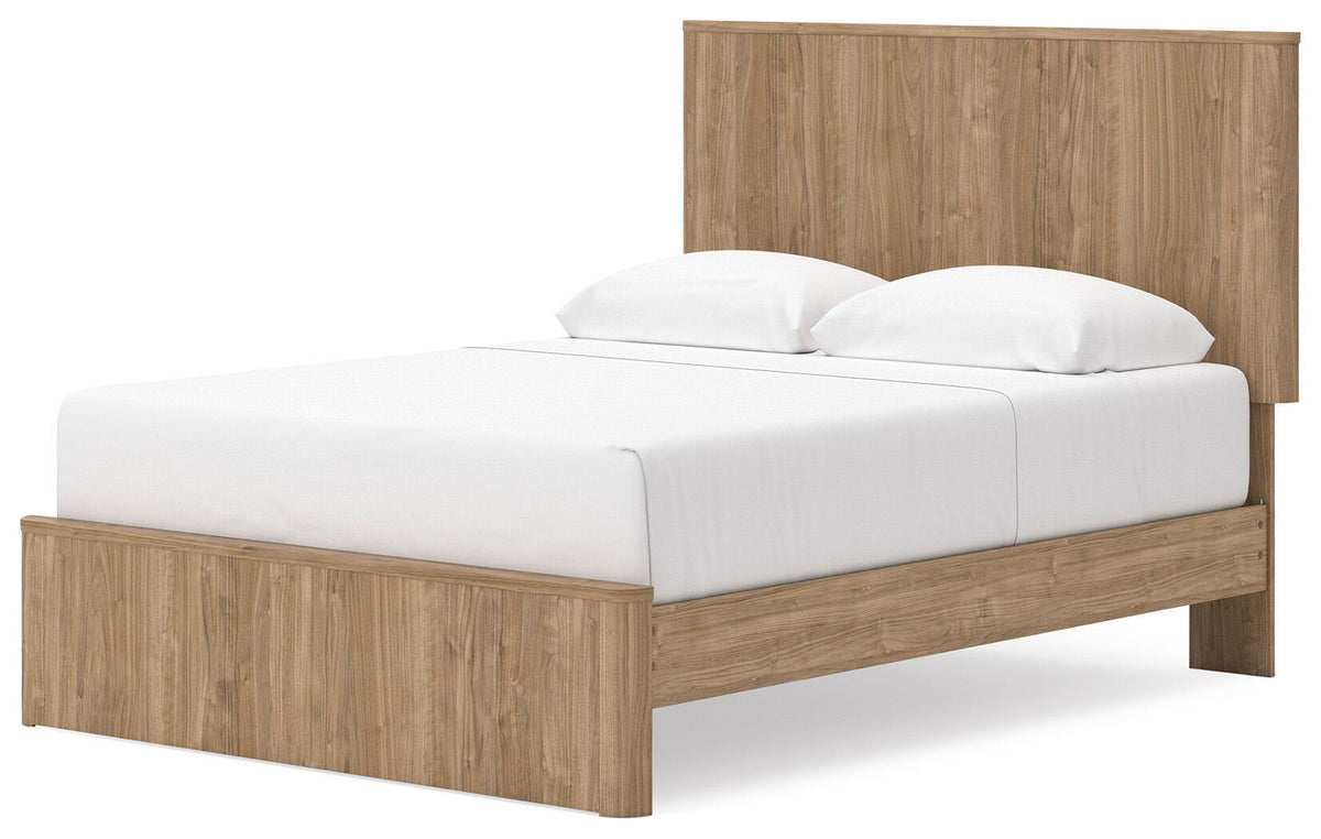 Dovander - Queen Panel Platform Bed - Warm Natural Brown