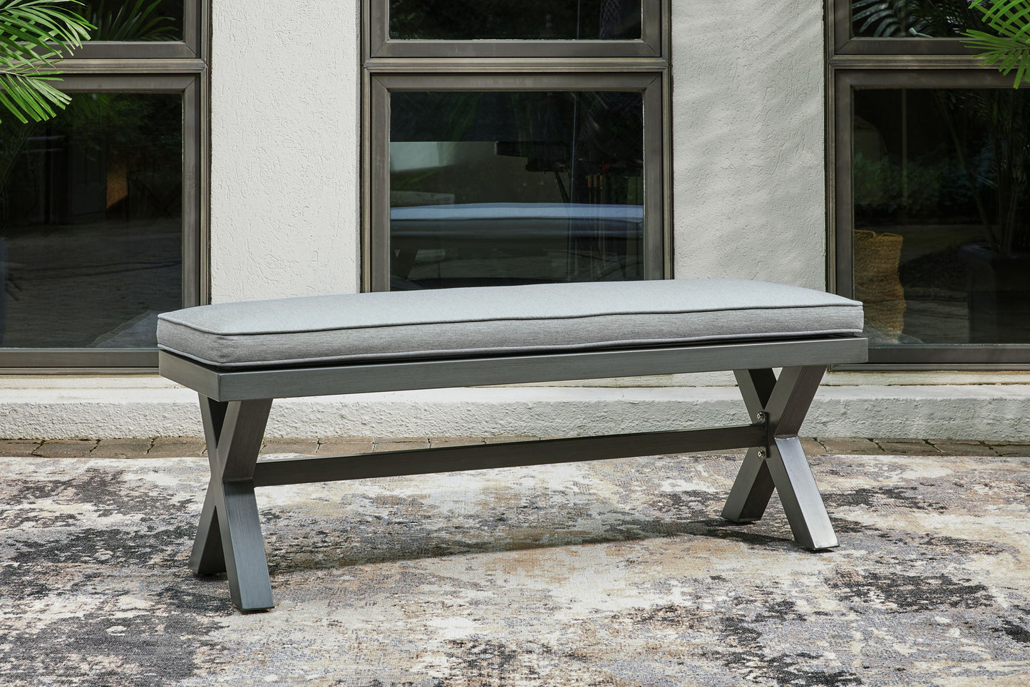 Elite Park - Bench With Cushion - Gray