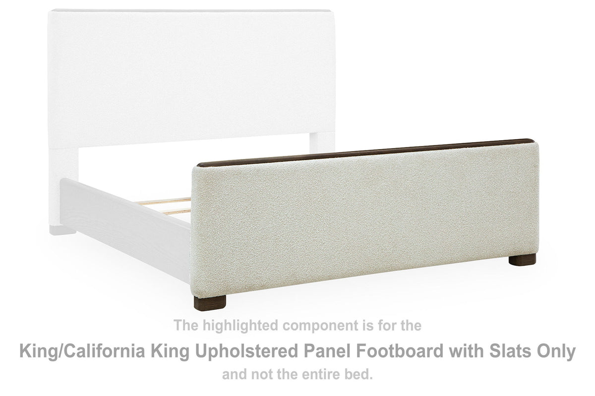 Darimore - King/California King Upholstered Panel Footboard With Slats - Burnished Brown
