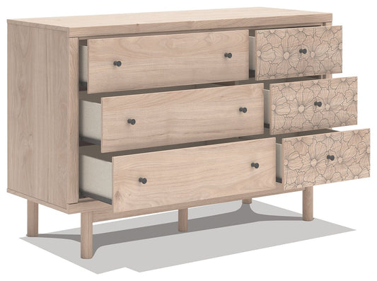 Shapella - Six Drawer Dresser - Tan