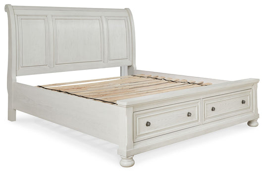 Robbinsdale - Cal King Rails with Roll Slats - Antique White
