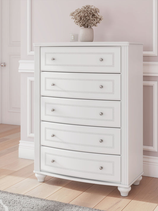 Maylilly - Five Drawer Chest - White