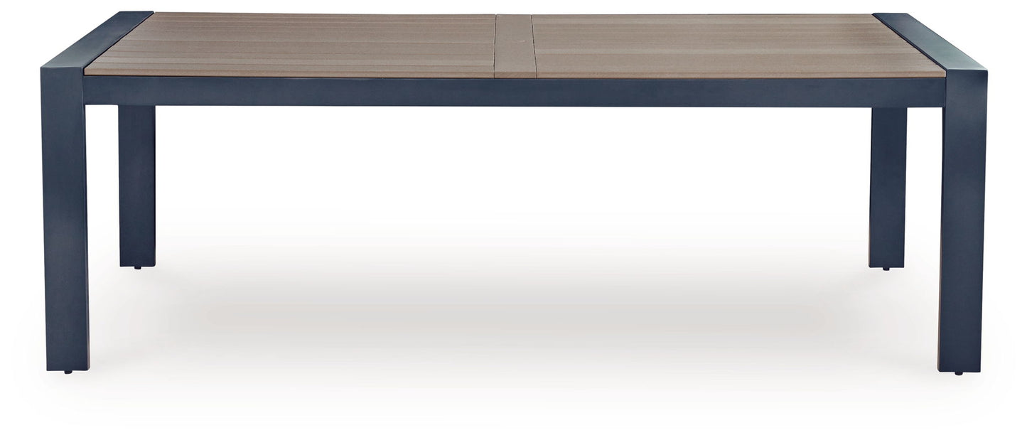 Mabry Shores - Rectangular Dining Table With Umbrella Option - Blue