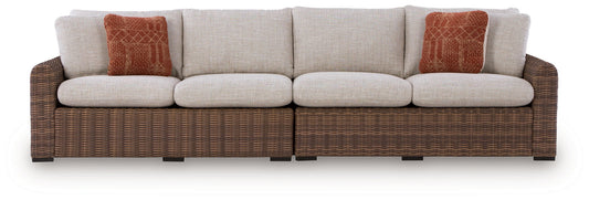 Angel Island - RAF/LAF Loveseat With Cushion (Set of 2) - Beige / Brown