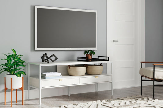 Deznee - Large TV Stand - White