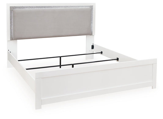 Raechalla - King Upholstered Panel Bed - White