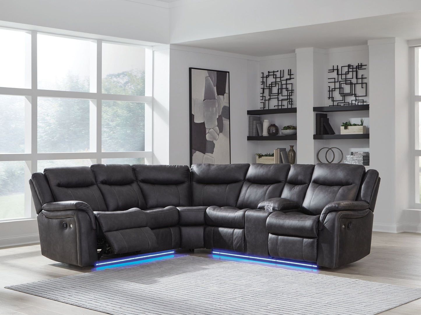 Perarrygin - 2-Piece Reclining Sectional - Carbon
