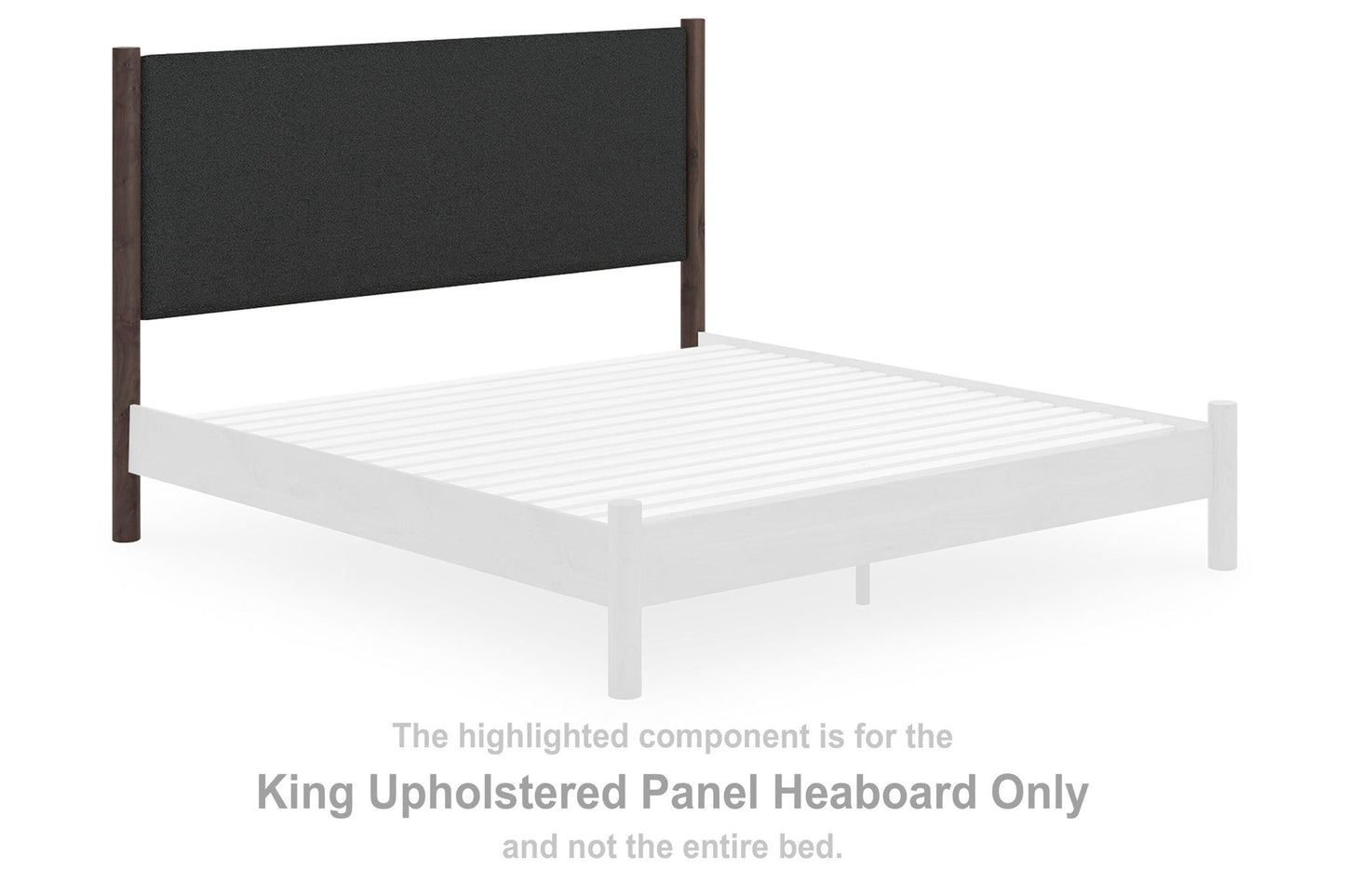 Cadmori - King Upholstered Panel Headboard - Black / Brown