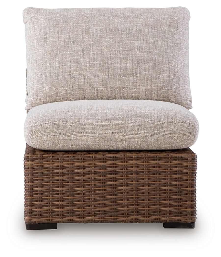Angel Island - Armless Chair With Cushion - Beige / Brown