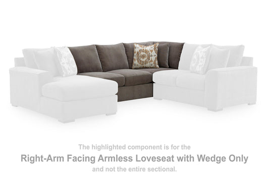 Rosston - RAF Armless Loveseat With Wedge - Espresso