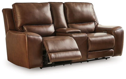 Silverbrooke - Power Reclining Loveseat / Console / Adjustable Headrest