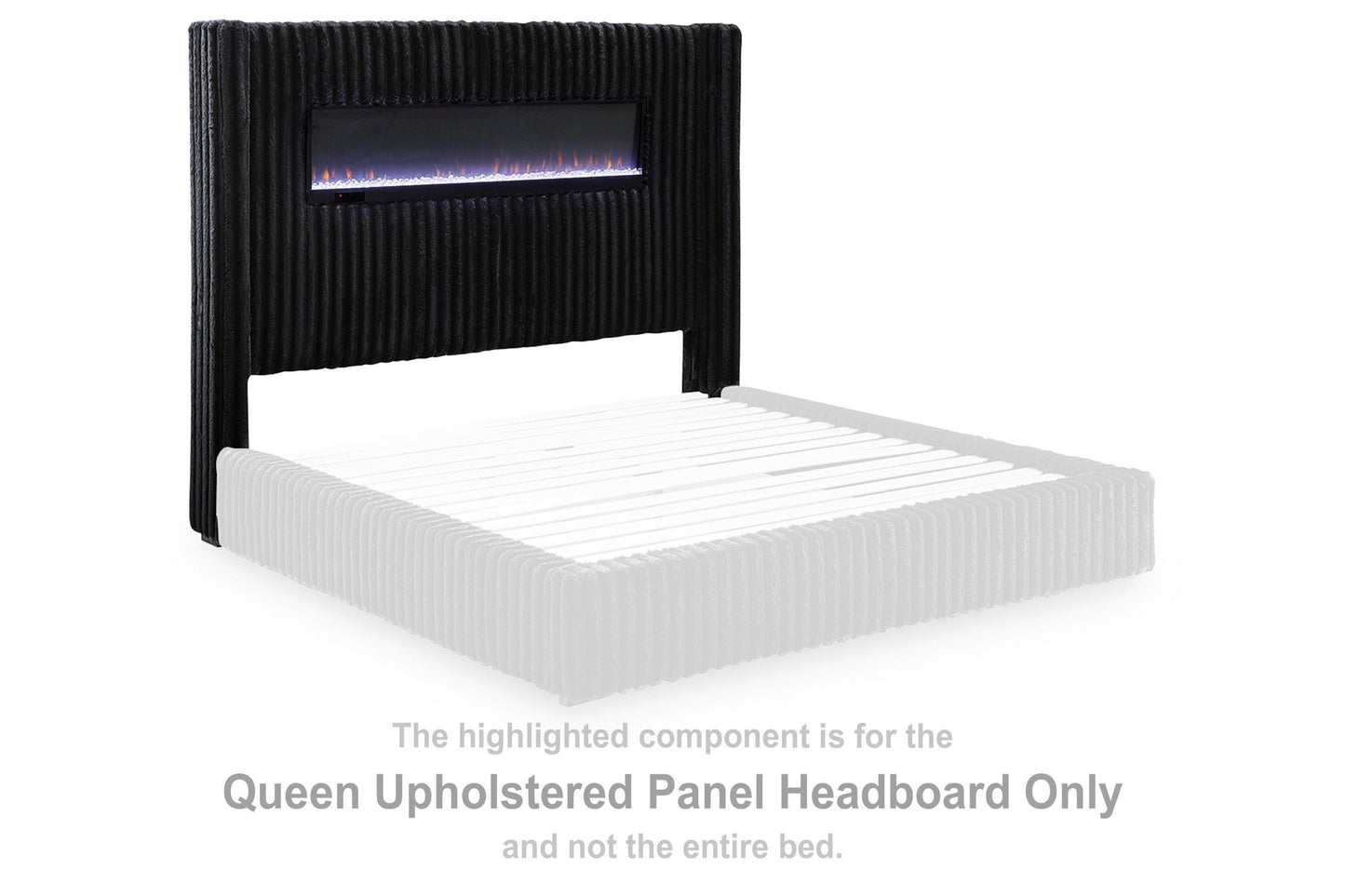 Agrander - Queen Upholstered Panel Headboard - Black