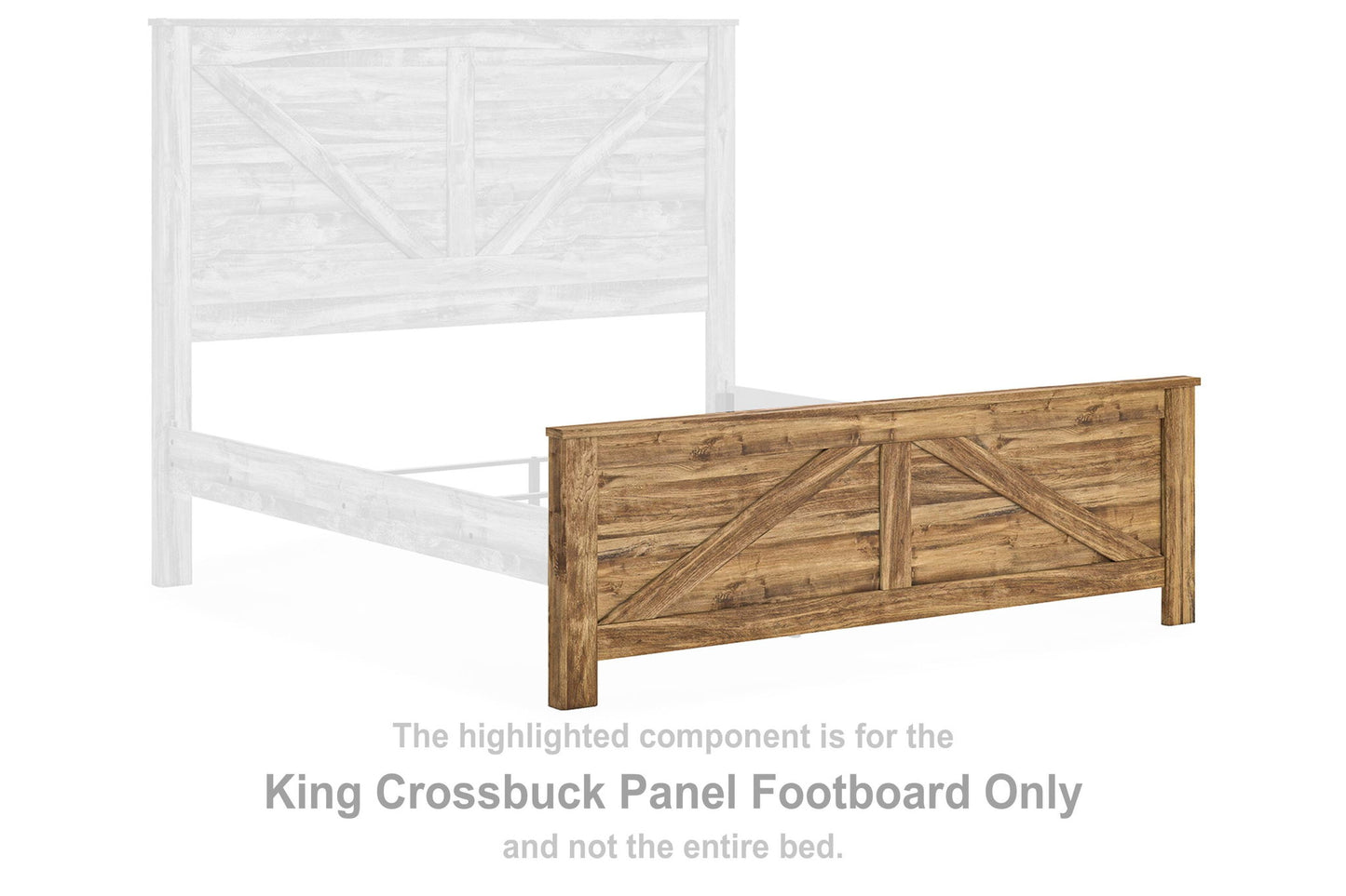 Branstony - King Crossbuck Panel Footboard - Brown