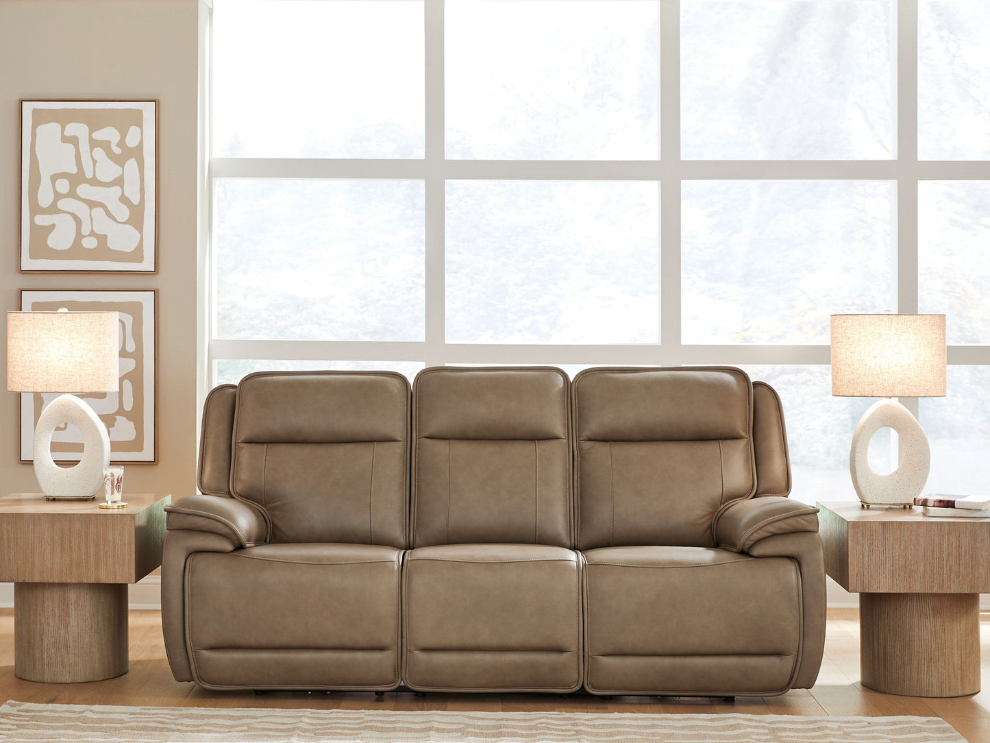 Malcesine - Power Reclining Sofa With Adjustable Headrest - Sahara
