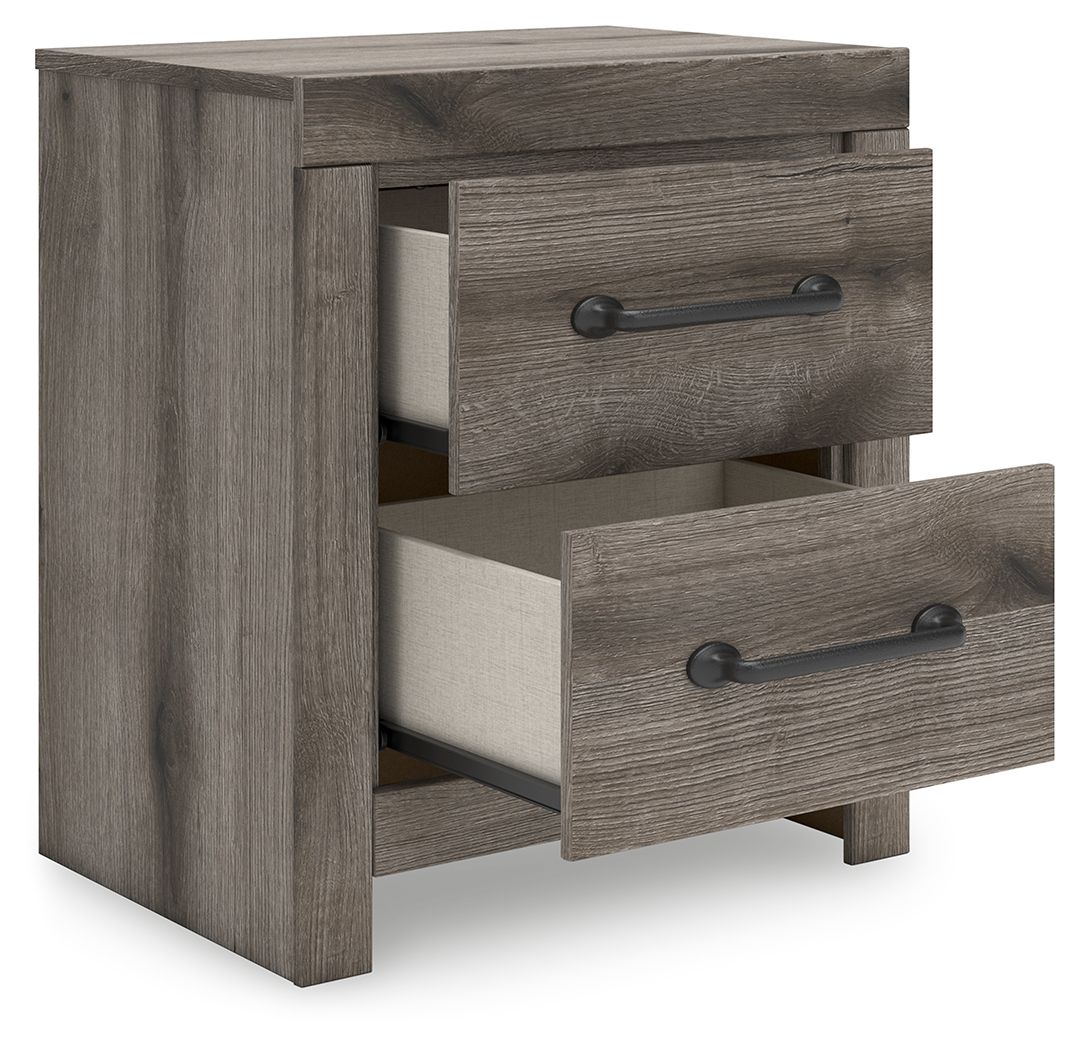 Urbanoore - Two Drawer Night Stand - Brown Gray